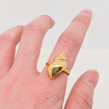 Texture Design 18K Gold Plated Conch Ring
