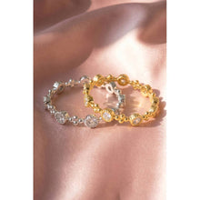 Beaded Bezel Cz Station Band Ring: GDCRY