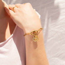 18K Gold PVD Stainless Steel Paperclip Carabiner Bracelet: Stainless for Charm Bar