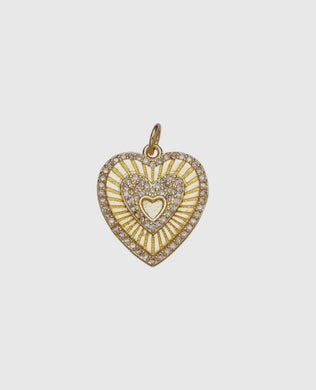 Stone Inlaid Heart Charm Bar