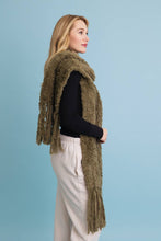 Ultra Soft Boucle Fringe Blanket Scarf - Olive