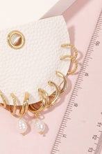 Mixed Metallic Hoop Earrings Set - Silver