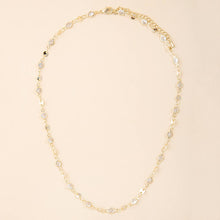 Alternating Bezel Cz And Disc Station Necklace: G