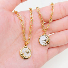 Moon Round Stainless Steel Pendant Necklace