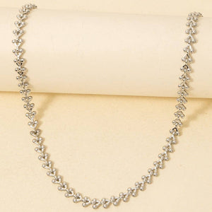 Repeating Ornate Chain Link Necklace - Silver