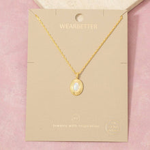 Gold Dipped Vintage Oval Opal Pendant Necklace - Gold