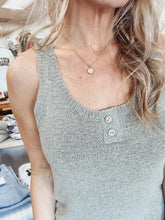 Essential Knit Henley Tank - Sage