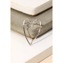 Heart Cut Out Ring - Silver