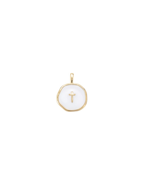 Gold Flat Cross Charm Bar