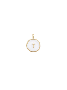 Gold Flat Cross Charm Bar