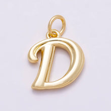 16K Gold Filled 14mm Minimalist Molten Alphabet Initial Letter Charm Bar | Charms-00908 ~ Charms-00933: Letters Set