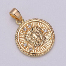 18K Gold Filled Zodiac Horoscope Sign Constellation Medallion Pendant Charm Textured Coin Decorative Edge for Necklace Jewelry Making | A-A1761-A-A1766: Sagitarius