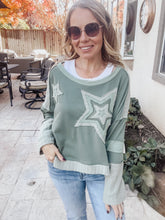 Patch Star Pullover - Sage