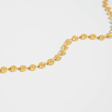 18K Gold PVD Stainless Steel Sunburst Chain Bracelet: Stainless