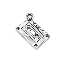 Silver Cassette 3D Charm Bar