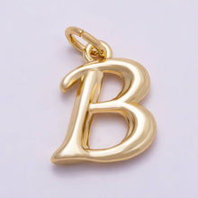 16K Gold Filled 14mm Minimalist Molten Alphabet Initial Letter Charm Bar | Charms-00908 ~ Charms-00933: Letters Set