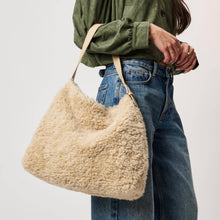 PRE-ORDER Neve Sherpa Tote Handbag - Cream