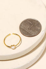 Gold Dipped Opal Heart Adjustable Ring - Gold