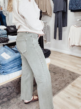Mara Tummy Control Mid Rise Straight Raw Edge Denim - Burnt Olive