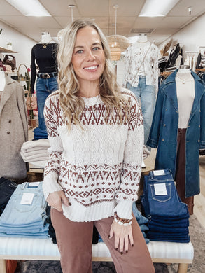 Chestnut Trails Cable Knit Sweater - Brown