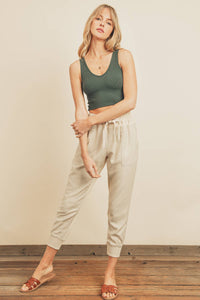 Sunkissed Staple Ribbed Knit Cropped Tank Top - White
