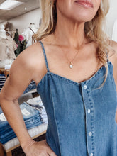 Coastal Coffee Run Button Front Tencel Maxi Dress - Denim