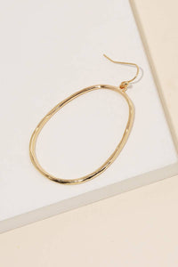 Round Thin Cutout Drop Earrings -Gold