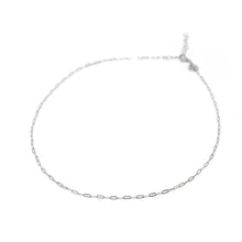 Mini Paperclip Chain Necklace | Threader Charm Bar Necklace - Silver / 14" + 4”