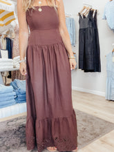 Z SUPPLY Esti Embroidered Maxi Dress - Chocolate Cherry