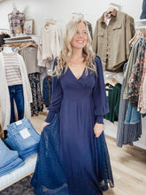 Midnight Riviera Lace Panel V Neck Maxi Dress - Midnight