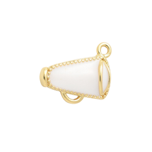 Gold White Cheer Megaphone Charm Bar