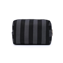 Essential Stripe Cosmetic & Travel Organizer Pouch: Pink Brown