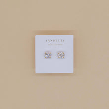 Round CZ - Clear - Gold Earrings