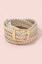 Faux Leather Braided Belt - Brown