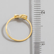 Gold Dipped Ribbon Bow Ring: G