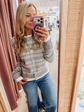 Harbor Light Cardigan - Heather Grey/Delicate Blue