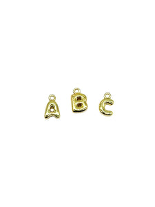 18K Bubble Letters Charm Bar - Gold