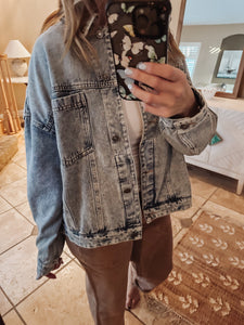 Oversized Denim Button Up Jacket