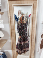 Midnight Garden Border Print Maxi Dress - Midnight Navy