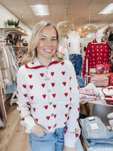 Darling Hearts Scallop Collar Button Down Cardigan - Cream