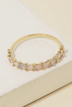 Delicate Rhinestone Studded Ring - Gold