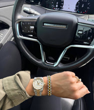 Watch Band Bracelet - Gold with Diamonds