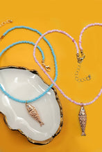Fish Beaded Necklace - Pink