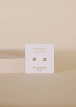 Simple Stud - Amazonite - Gold Earrings