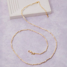 Metallic Tube And Pearl Beads Chain Necklace
