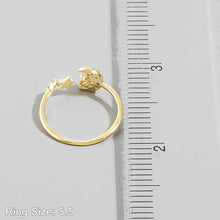Cz Celestial Moon And Star Cluster Cuff Ring - Gold