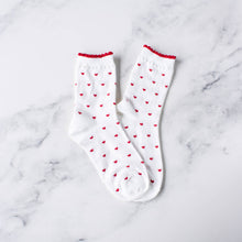 Always Lovely Casual Socks: Red/White Heart