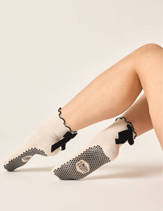 Lucky Honey The Juliet Grippy Sock: White