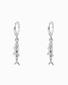 Sea Life Sardine Fish Drop Earrings - Gold