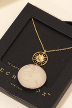 Secret Box Gold Dipped Circle Sun Pendant Necklace - Silver